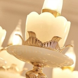 Lustre de metal integrado clássico tradicional de 15 luzes