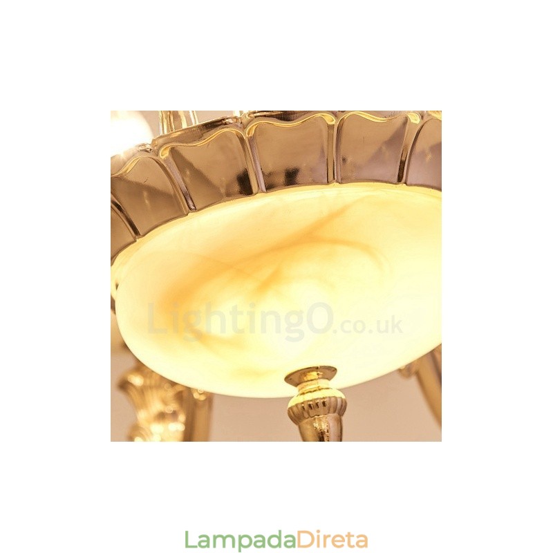 Lustre de metal integrado clássico tradicional de 15 luzes
