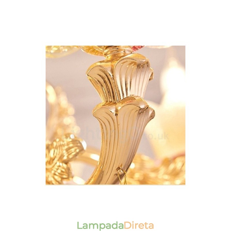 Lustre de metal integrado clássico tradicional de 6 luzes