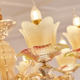 Lustre de metal integrado clássico tradicional de 8 luzes