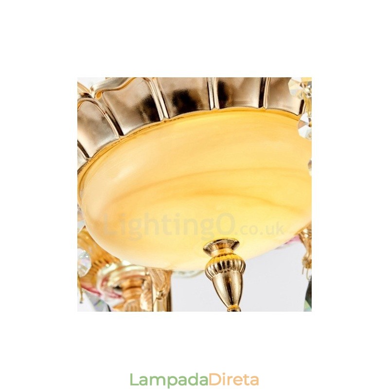 Lustre de metal integrado clássico tradicional de 8 luzes
