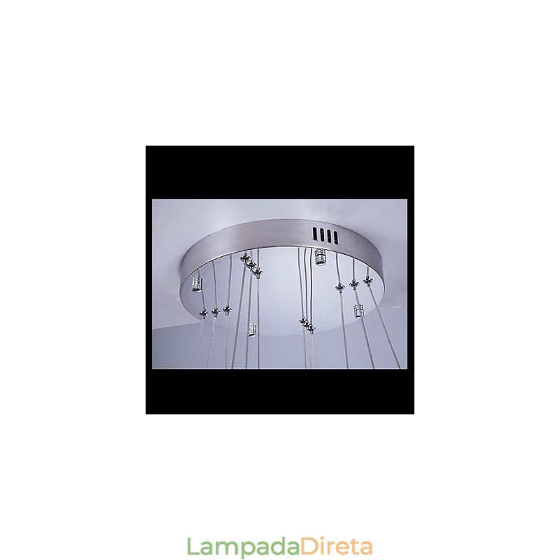 Luminária pendente moderna iluminação quente branco três anéis d204060 transparente k9 grandes luzes de teto de cristal