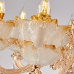 Lustre de metal integrado clássico tradicional de 6 luzes