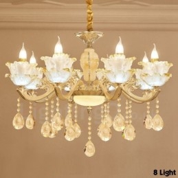 Lustre de metal integrado clássico tradicional de 8 luzes