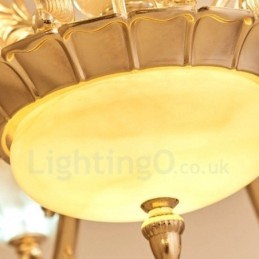 Lustre de metal integrado clássico tradicional de 15 luzes