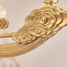 Lustre de luxo integrado clássico tradicional de metal com 6 luzes