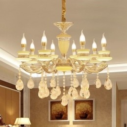 Lustre de metal integrado clássico tradicional de 8 luzes