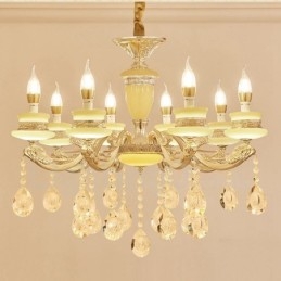 Lustre de metal integrado clássico tradicional de 8 luzes