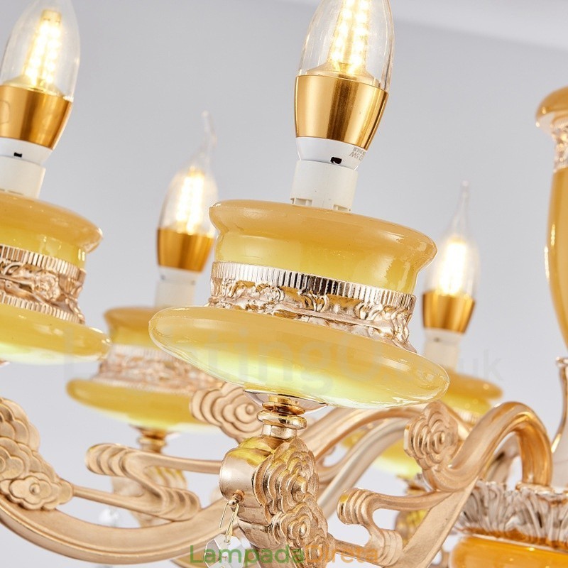 Lustre de metal integrado clássico tradicional de 8 luzes