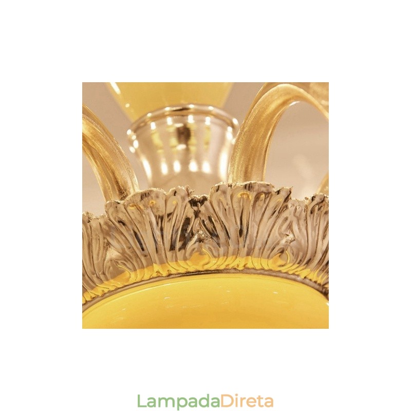 Lustre de metal integrado clássico tradicional de 8 luzes