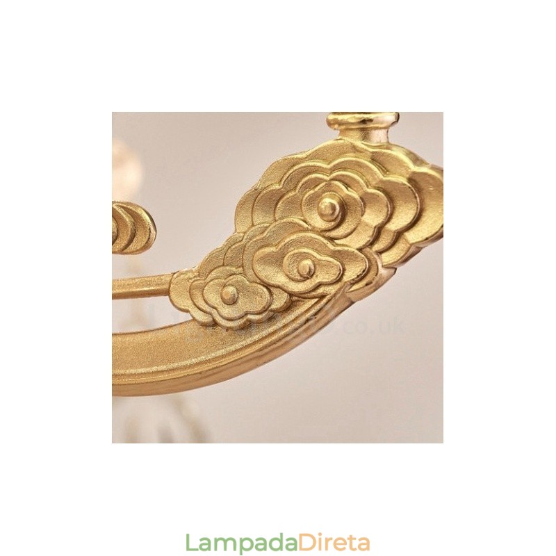 Lustre de metal integrado clássico tradicional de 8 luzes