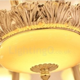 Lustre de metal integrado clássico tradicional de 8 luzes