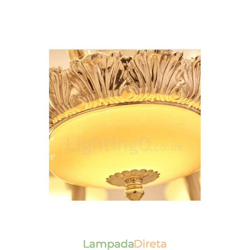 Lustre de metal integrado clássico tradicional de 8 luzes