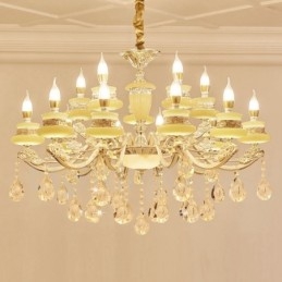 Lustre de metal integrado clássico tradicional de 15 luzes