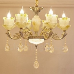 Lustre de metal integrado clássico tradicional de 6 luzes