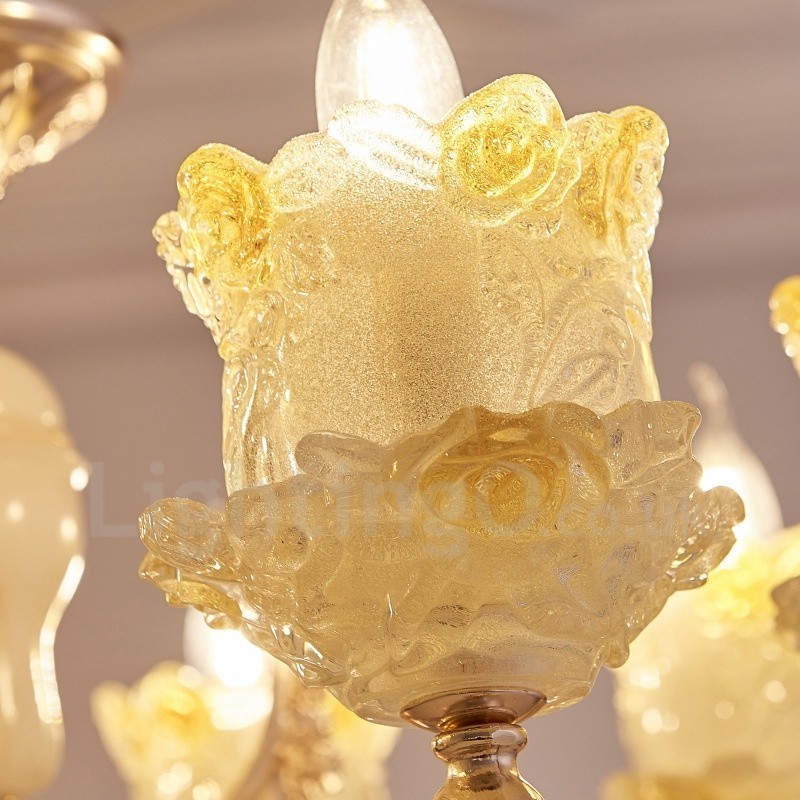 Lustre de metal integrado clássico tradicional de 8 luzes