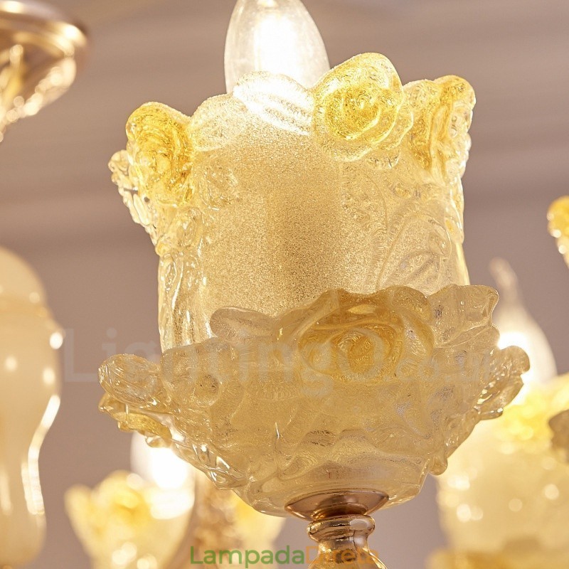 Lustre de metal integrado clássico tradicional de 15 luzes