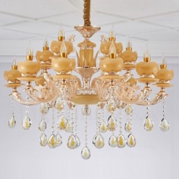 Lustre de metal integrado clássico tradicional de 15 luzes