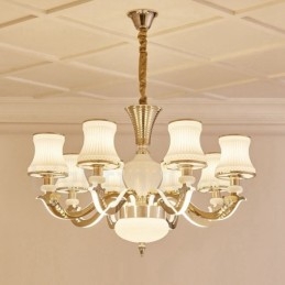 Lustre de metal integrado clássico tradicional de 8 luzes