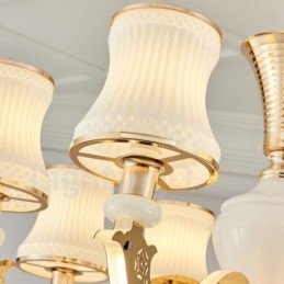 Lustre de metal integrado clássico tradicional de 8 luzes