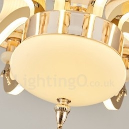 Lustre de metal integrado clássico tradicional de 8 luzes