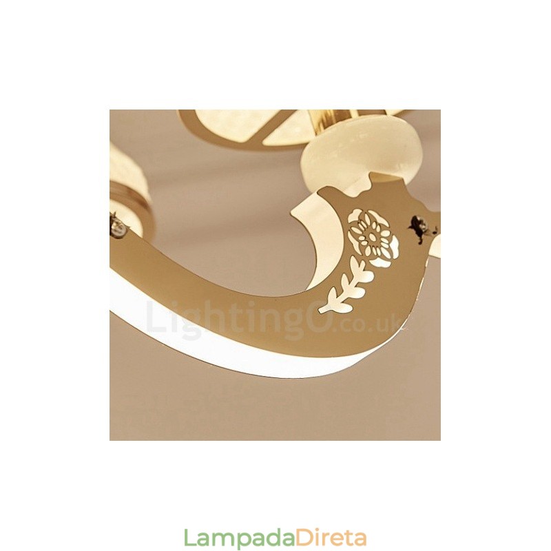 Lustre de metal integrado clássico tradicional de 8 luzes