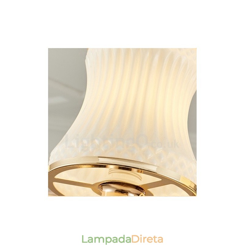 Lustre de metal integrado clássico tradicional de 8 luzes