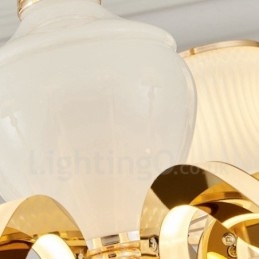 Lustre de metal integrado clássico tradicional de 8 luzes