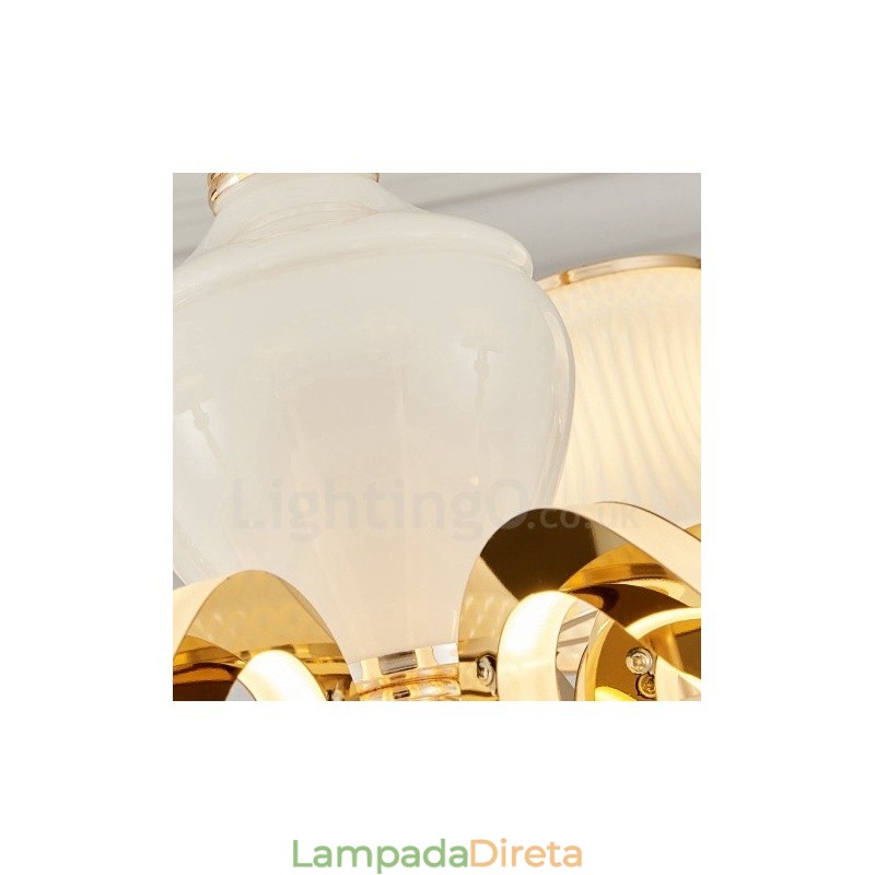 Lustre de metal integrado clássico tradicional de 8 luzes