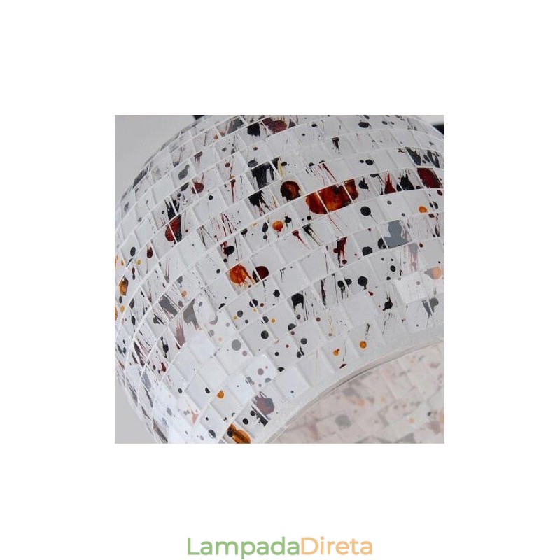 Lustre integrado estilo mediterrâneo de 7 luzes com cúpula de vidro