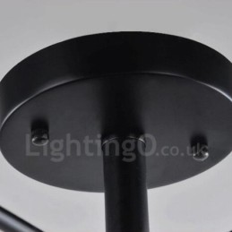 Lustre integrado estilo mediterrâneo de 8 luzes com cúpula de vidro