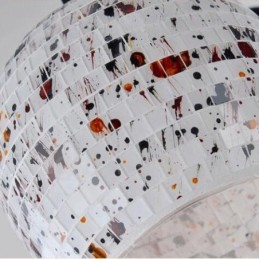 Lustre integrado estilo mediterrâneo de 8 luzes com cúpula de vidro