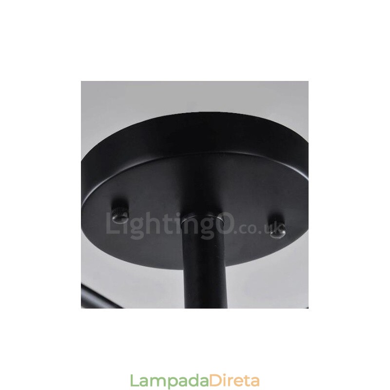 Lustre integrado estilo mediterrâneo de 9 luzes com cúpula de vidro