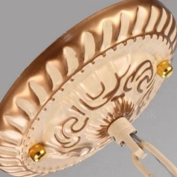 Lustre de metal integrado estilo mediterrâneo de 9 luzes com cúpula de vidro