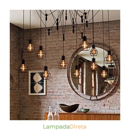 Pendente criativo estilo americano 12 luzes Pendente criativo estilo americano 12 luzes