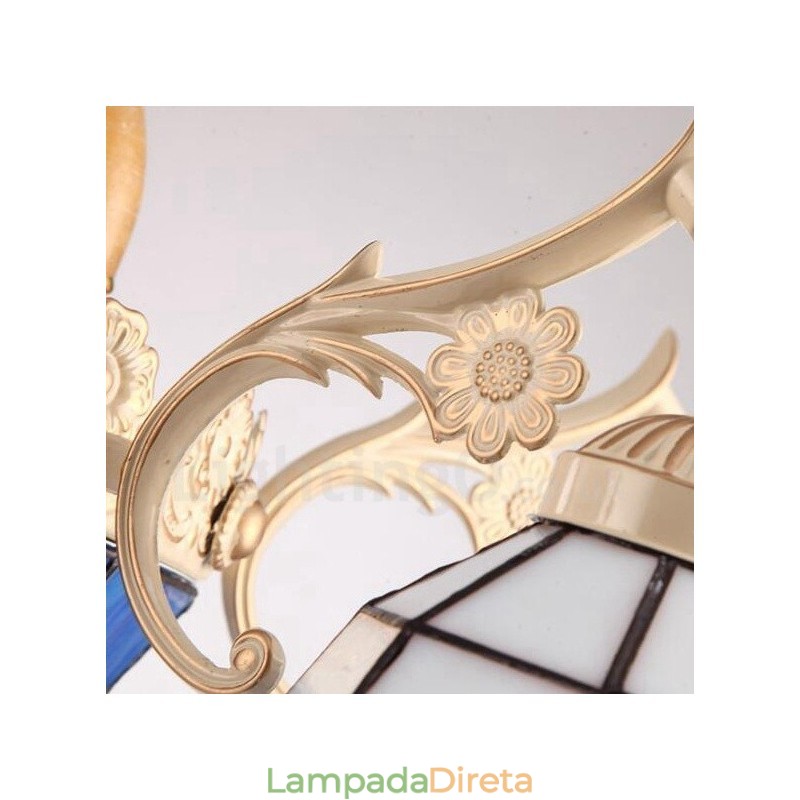 Lustre de metal integrado estilo mediterrâneo de 9 luzes com cúpula de vidro