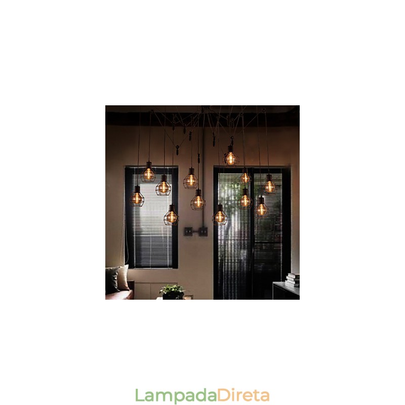 Pendente criativo estilo americano 12 luzes