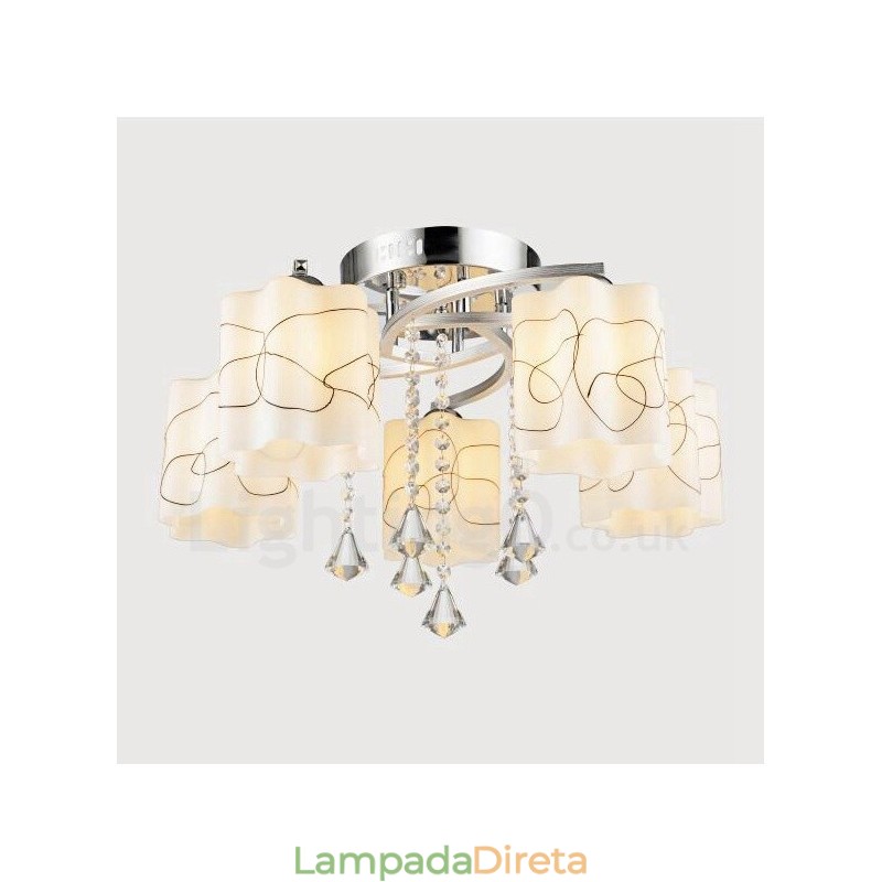 Lustre integrado moderno contemporâneo de 5 luzes