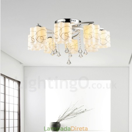 Lustre integrado moderno contemporâneo de 8 luzes Lustre integrado moderno contemporâneo de 8 luzes