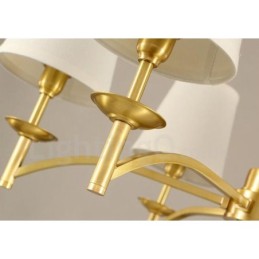 Lustre de metal integrado rústico de 8 luzes