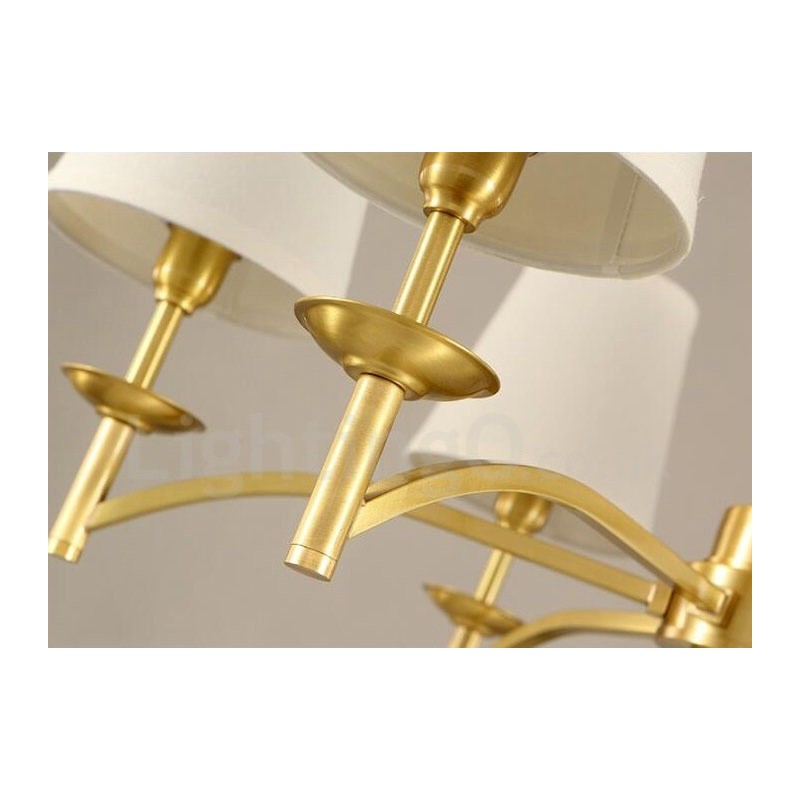 Lustre de metal integrado rústico de 8 luzes