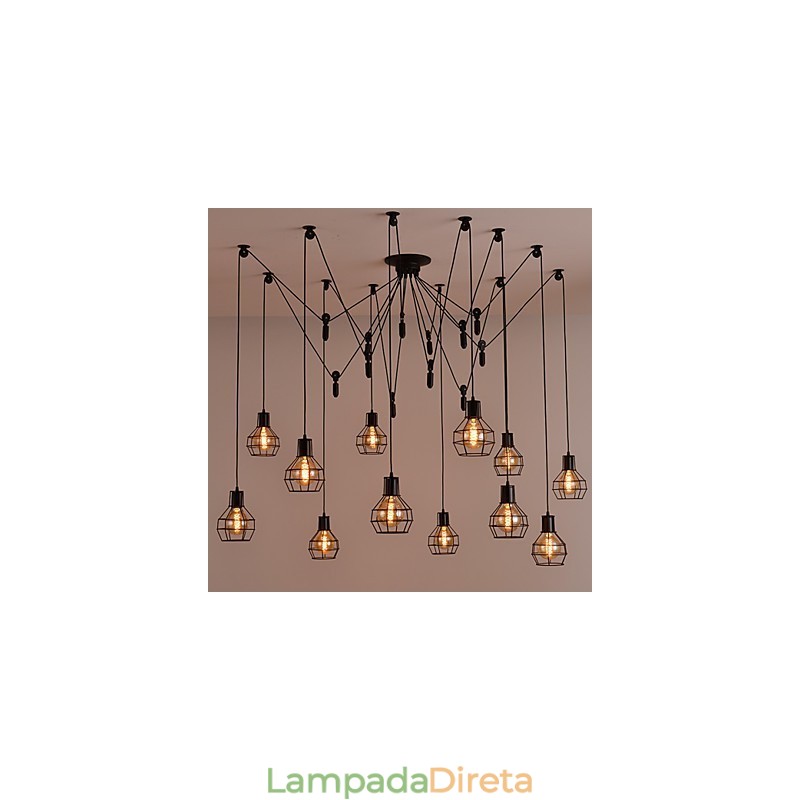 Pendente criativo estilo americano 12 luzes