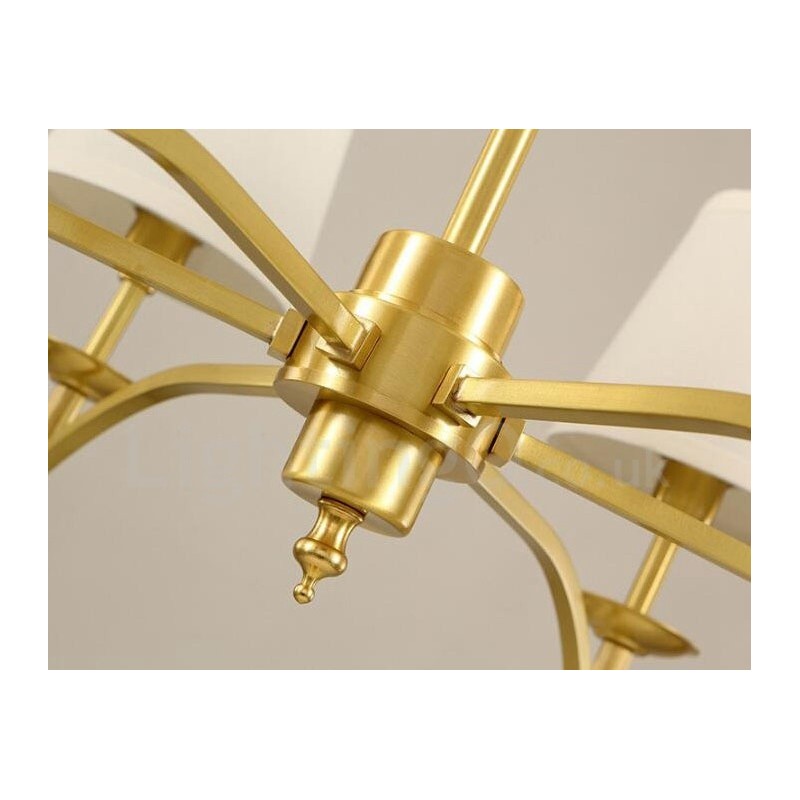 Lustre de metal integrado rústico de 8 luzes