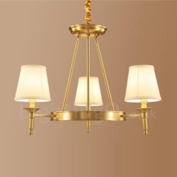 Lustre de cobre integrado de metal rústico com 3 luzes
