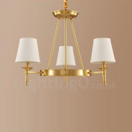 Lustre de cobre integrado de metal rústico com 3 luzes
