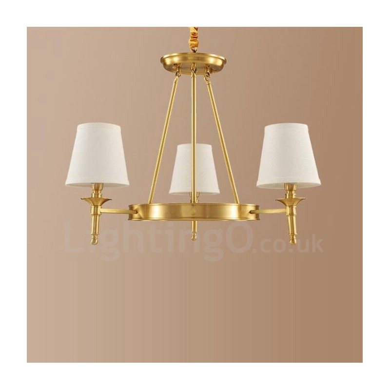 Lustre de cobre integrado de metal rústico com 3 luzes