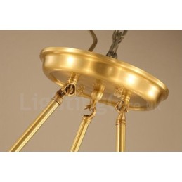Lustre de cobre integrado de metal rústico com 3 luzes