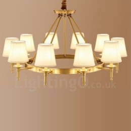 Lustre de metal integrado com 10 luzes Rustic Lodge