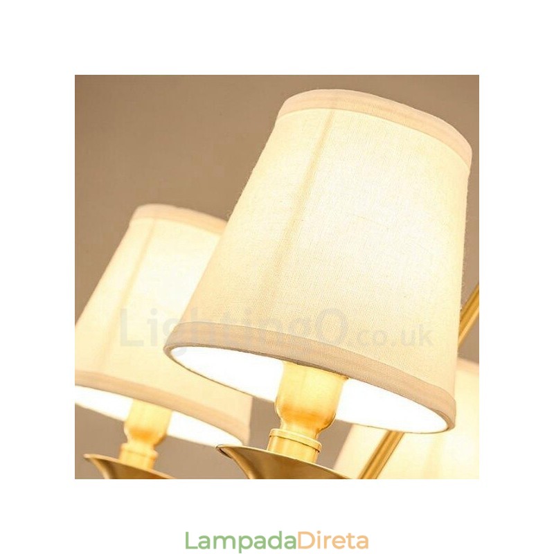 Lustre de metal integrado com 10 luzes Rustic Lodge