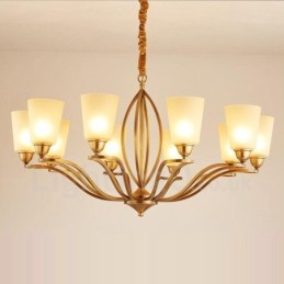 Lustre de metal integrado com 10 luzes Rustic Lodge